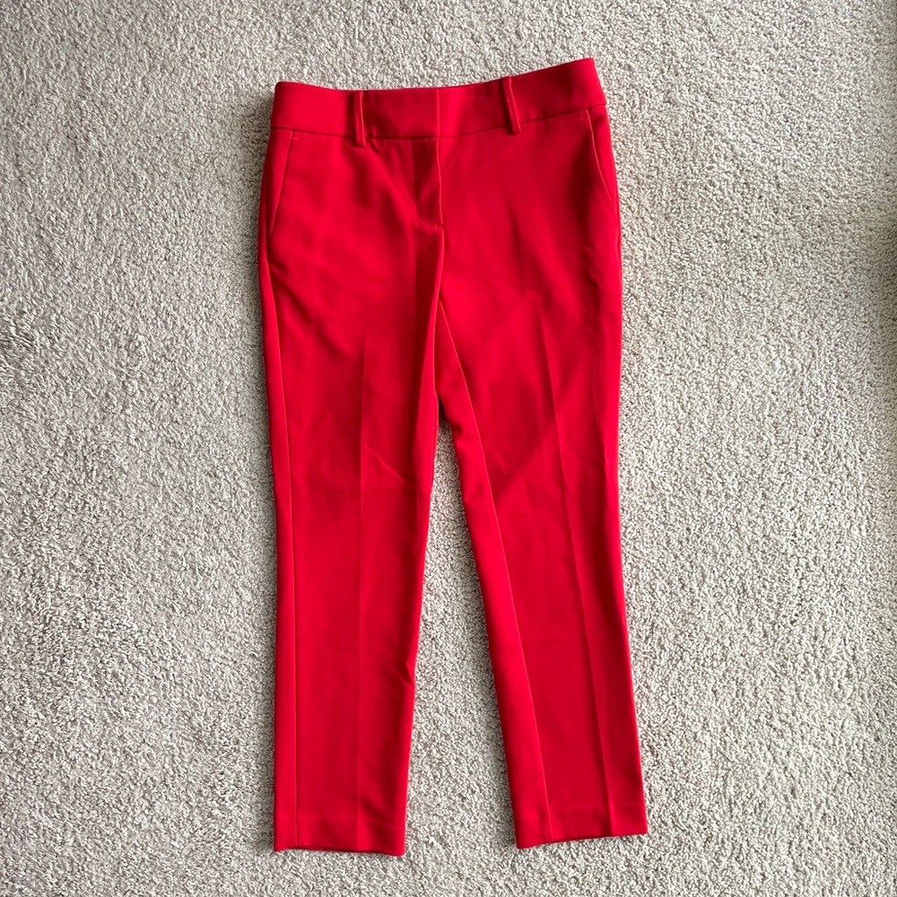 LOFT Red Cherry Marisa Skinny Mid Rise / High Rise Business Dress Pants Size 0